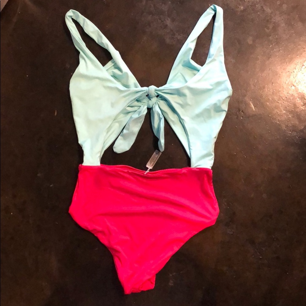 Color Block One Piece - Picture 2 of 4